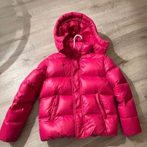 Girls Pink Polo Ralph Lauren Bubble Coat Size 16 XL